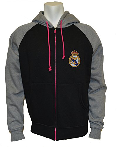Real Madrid Zip Front Fleece Hoodie Sweatshirt Jacket Black HOT Pink Gray NEW Season 2014-2015 Soccer