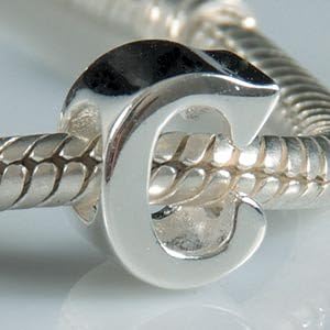 Soulbeads Jewelry Alphabet Beads A-Z Letter Initial Charm Authentic 925 Sterling Silver C Charms Fits Pandora Bracelets