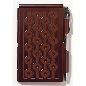 Wellspring Flip Notes Metal Note Case with Mini Pen and Notepad, Chocolate Topaz by Wellspring