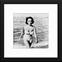 Elizabeth Taylor Custom Framed And Matted B&W Photo (Suddenly, Last Summer) Total Size: 20x20 Inches