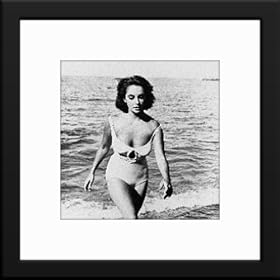 Elizabeth Taylor Custom Framed And Matted B&W Photo (Suddenly, Last Summer) Total Size: 20x20 Inches