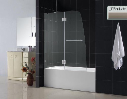 DreamLine SHDR-3348588-04 Aqua LUX Tub Door Clear Glass, Brushed Nickel