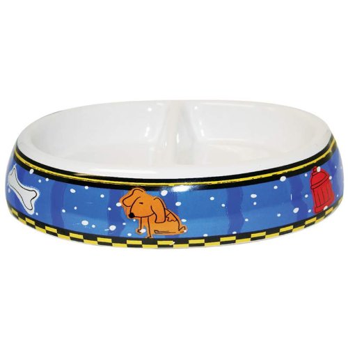 Farberware® Oval Divided 2 Section Dog Food & Water Bowl