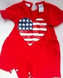 New Born Baby Girl Boy 0-3 Months, American Flag, Red Outfit, Great for Christmas and Halloween Costume