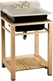 Kohler Bayview wood stand utility sink with two-hole faucet drilling in backsplash Sandbar - K-6608-2P-G9