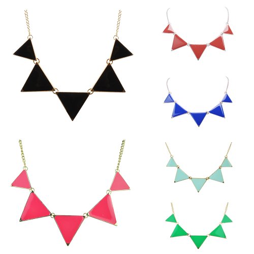 Jane Stone Fashion Necklace Bubble Bib Necklace Triangle Statement Necklace (Fn0568)
