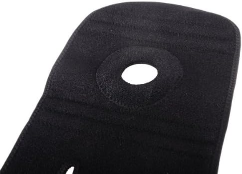 Metro Shop Double Velcro Straps Open Hole SBR Brace Knee Protector Guard Cap Pad for Outdoor Sports Hiking - Black