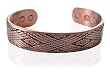 JBMCM33 Mens 14mm Wide Magnetic Copper Cuff Bracelet with an Interesting Design Engraved 6.5" Long