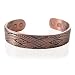 JBMCM33 Mens 14mm Wide Magnetic Copper Cuff Bracelet with an Interesting Design Engraved 6.5" Long