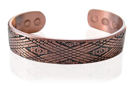 Buy JBMCM33 Mens 14mm Wide Magnetic Copper Cuff Bracelet with an Interesting Design Engraved 6.5″ Long Reviews