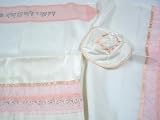 Pink Lace Silk Tallit Prayer Shawl White (Israel) Girl / Woman