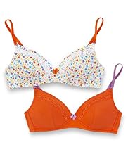 2 Pack Angel Cotton Rich Floral Lace Non-Wired A-C Bras