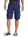 Jet Lag Men's Cargo Leather Trim Shorts, Charcoal, 33