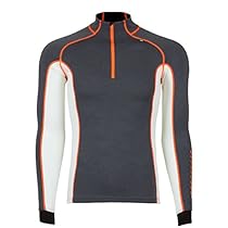 Helly Hansen Men's Warm Freeze 1/2 Zip Base Layer Top, Charcoal/White, Small
