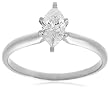 10k Choice of White or Yellow Gold Marquise Solitaire Diamond Engagement Ring (1/2 ct, J-K Color, I2-I3 Clarity)