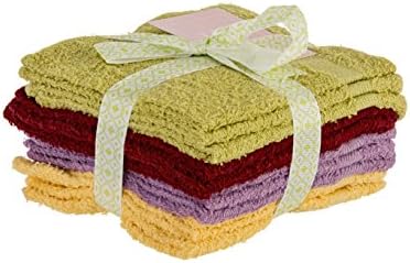 100% Cotton Soft Wash Cloth 10 pc Set - Color White- Combined with Beautiful Gift Ribbon