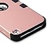 iPod Touch 6 Case,iPod Touch 5 Case,ULAK [Colorful Series] Anti-slip Cover 3 in 1 Hard PC+Soft Silicone Hybrid Dust Scratch Shock Resistance for iPod touch 5 6th Gen (Rose gold+Black)