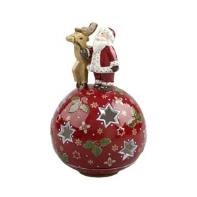 Villeroy & Boch Christmas Light Ball Light Santa Claus with Reindeer, 140 mm