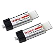 2 Pack 3.7V 130mAh LIPO for Blade MCX, Parkzone Vapor, Cessna helicopters