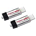 2 Pack 3.7V 130mAh LIPO for Blade MCX, Parkzone Vapor, Cessna helicopters