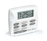West Bend 40053 Triple Timer with Clock, White