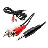 6Ft 3.5mm to 2 Stereo RCA Male Cable Sound Card to Speakers by Importer520