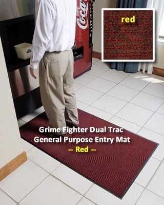 General Purpose Entry Mat / Interior Floormat - "Grime-Fighter DualTrac" - 2' x 3' - Red