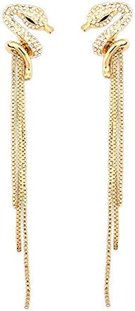 ZMJ Gold Snake Earrrings Dangle Unique Earrings Gift for Women (J-E119)