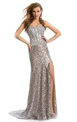 Chiffon/Taffeta/Tulle Beaded Applique Crystal Crystals Lace Evening Dress/Quinceanera Dress 