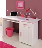 Pharao24 Schreibtisch für Kinder Kinderschreibtisch weiss rosa Lilith