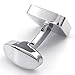 KONOV 2pcs Rhodium Plated Men's Classic Square Shirts Cufflinks, Wedding, Red Blue Silver, 1 Pair