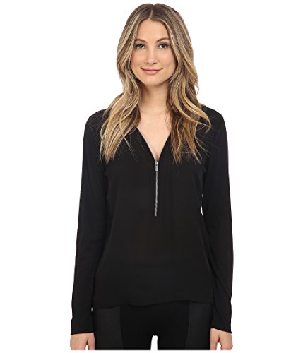 [ザ クープルス] The Kooples レディース Long Sleeve Signature T-Shirt in Silk and Jersey トップス [並行輸入品]