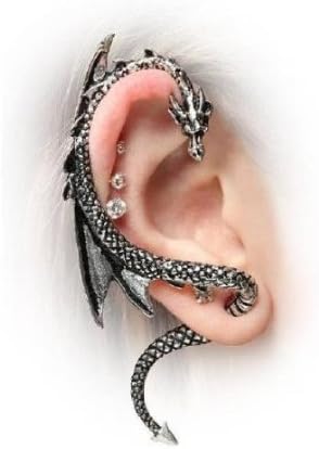 Cute Onlines The Dragon's Lure Stud Gothic Earring-Antique Silver Style