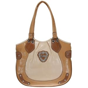 XOXO Color Blocked Saddle Bag (Tan), Tan Multi, OS, 54371