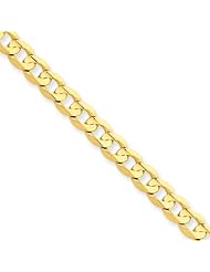 5.25mm, 14 Karat Yellow Gold, Open Concave Curb Chain - 20 inch