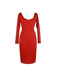 Sexy Backless Vintage Square Neck Long Sleeves Cotton Bodycon Dress 