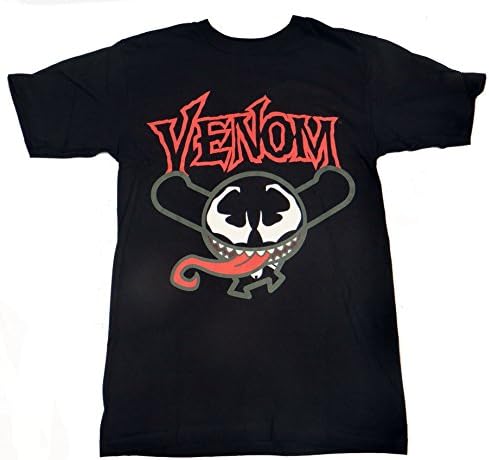 Spider-Man Venom Attack Kawaii T-Shirt (XXL, Black)