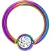 Rainbow Crystal Austrian Crystal Anodized Titanium Ball Captive Ring