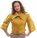 DAMEN KURZE JACKE OCKERGELB SENF AUS BAUMWOLLE