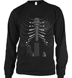 Guitar Microphone Skeleton Mens Thermal, Amped Up Liquid Blue Oversized Design Mens Long Sleeve Thermal