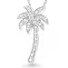 Bling Jewelry Designer Inspired Sterling Silver CZ Pave Palm Tree Pendant Necklace 16"