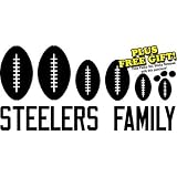 Steelers Football Family Vinyl Wall / Car Decal Stickers + Plus Free Polka Dot Sticky Notepad