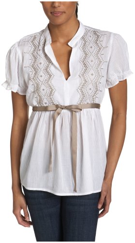 Jeanstar Women's Nyomi Embroidered Cap Sleeve Top