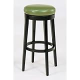 Armen Living Leather Swivel Barstool Green Leather