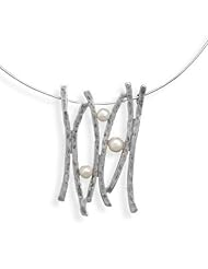 16.5" Necklace with Stick Design and Cultured Freshwater Pearls