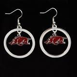 Arkansas Razorbacks Floating Logo Hoop Earrings