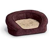 K&H Manufacturing Deluxe Ortho Bolster Sleeper Medium Eggplant Paw 30-Inch