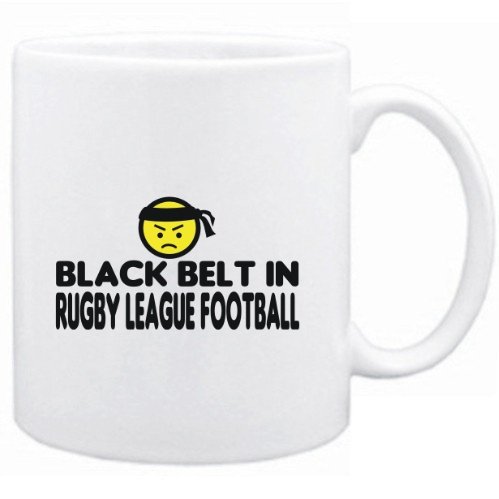 Black Belt In Rugby League Football Sports Mug (White, Ceramic, 11oz.)