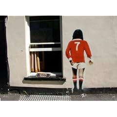 Banksy Box Canvas A3 George Best scratching bum Graffiti