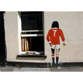 Banksy Box Canvas A3 George Best scratching bum Graffiti